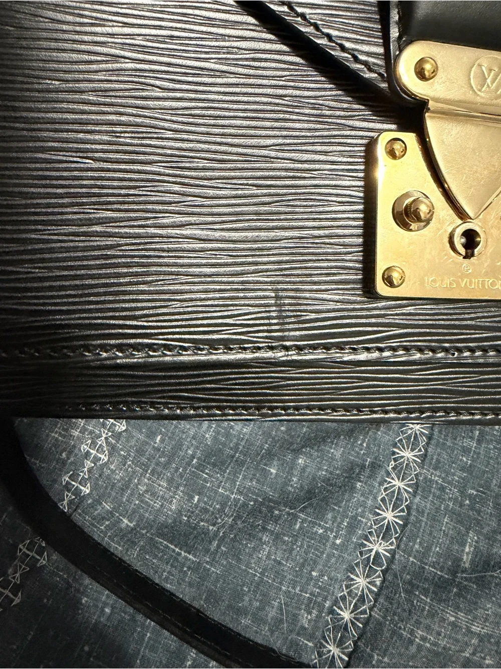 Louis Vuitton Black Epi Leather Monceau Bag